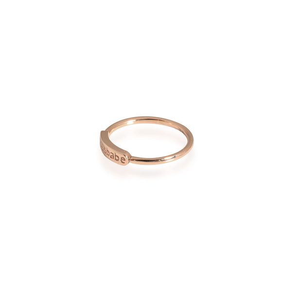 14K Rose Gold My Story "Bossbabe" ID Ring 0.01 Ct. - Picture 2 of 4